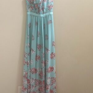 BCBG Floral Strapless Maxi Dress NWT